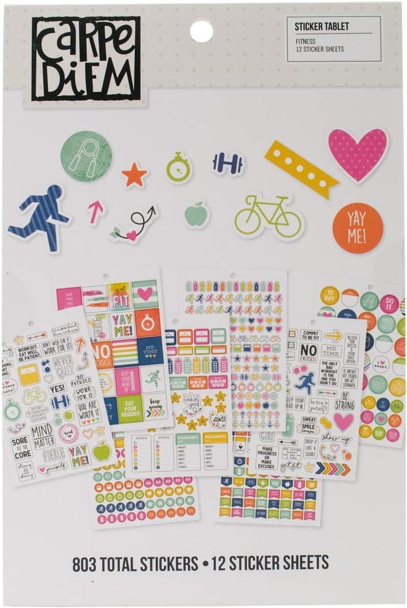 Carpe Diem by Simple Stories Fitness Sticker Tablet