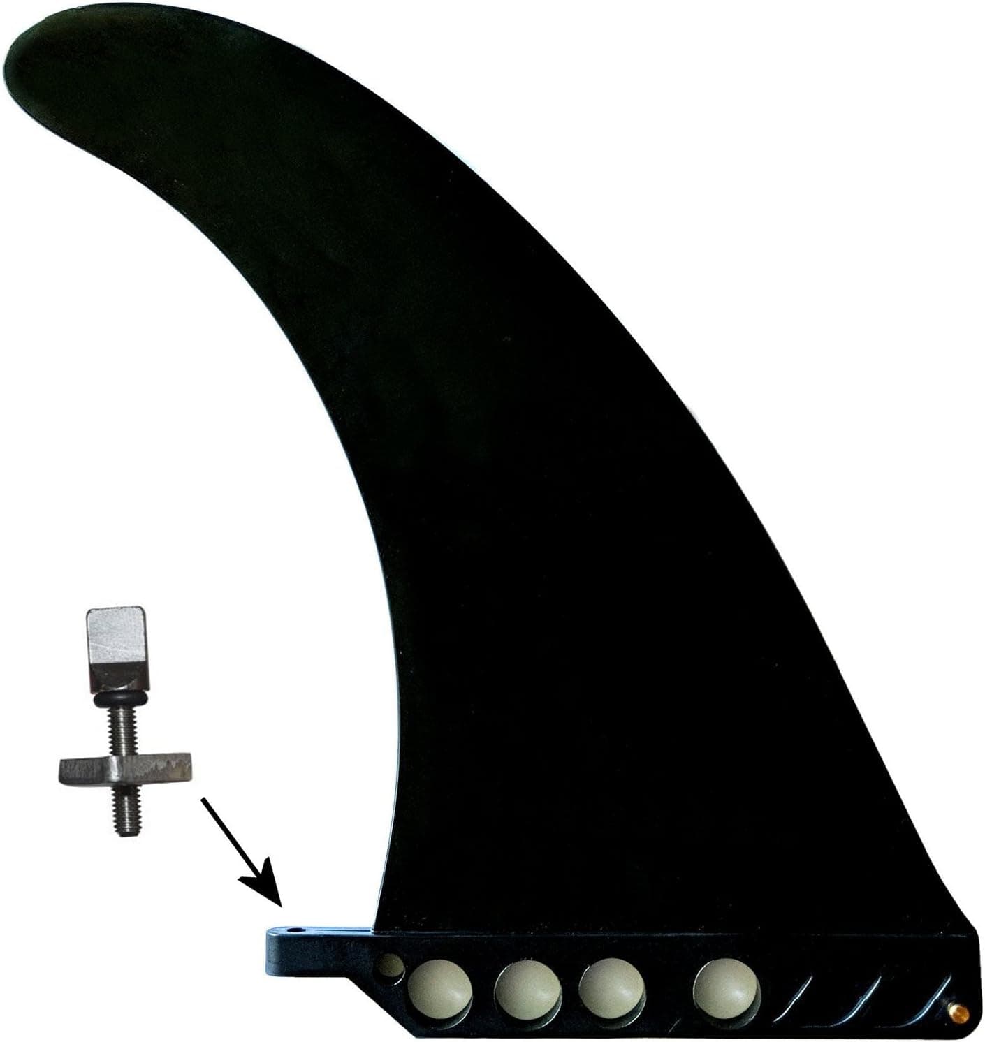 saruSURF 9" US Box Center fin Hard Dolphin Replacement for Longboard SUP Stand up Paddleboard River Surf airSUP AIR7 Skeg with 'No-Tool' Fin Screw