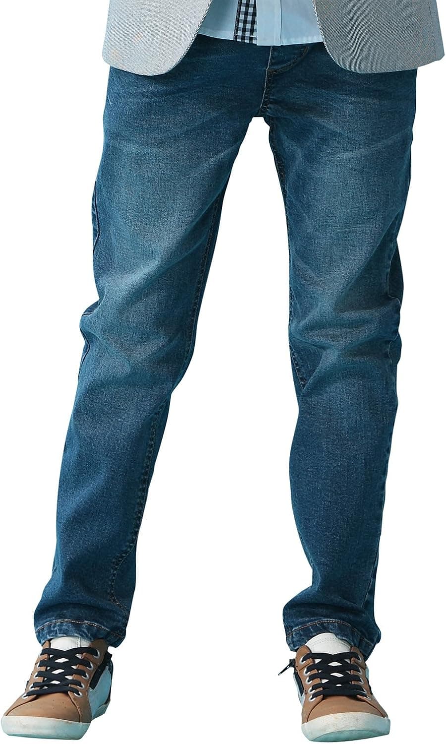 Leo&Lily Boys' Kids' Husky Rib Waist Stretch Denim Jeans Pants LLB622
