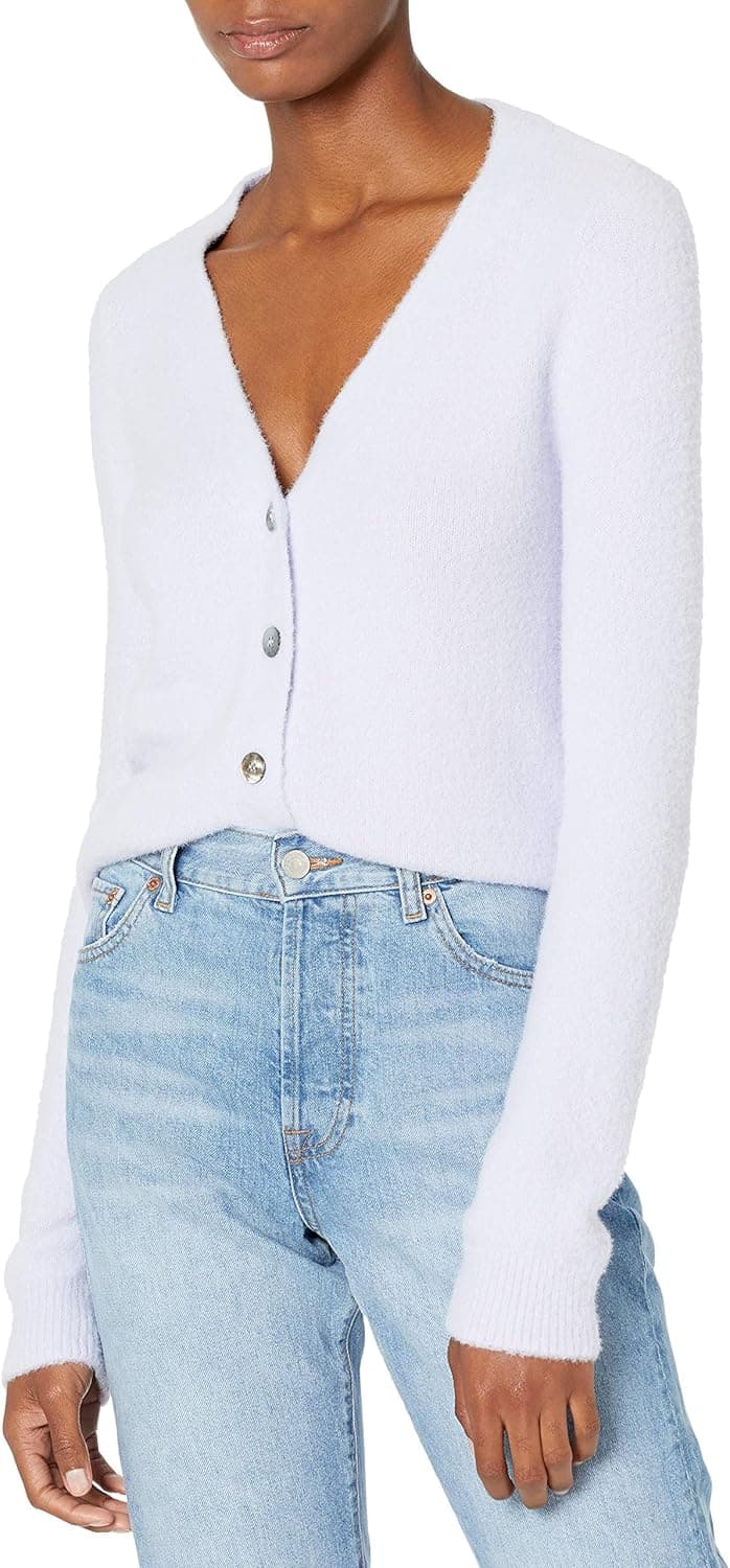 The Drop Women's Francine V-Neck Button Front Cozy Cardigan