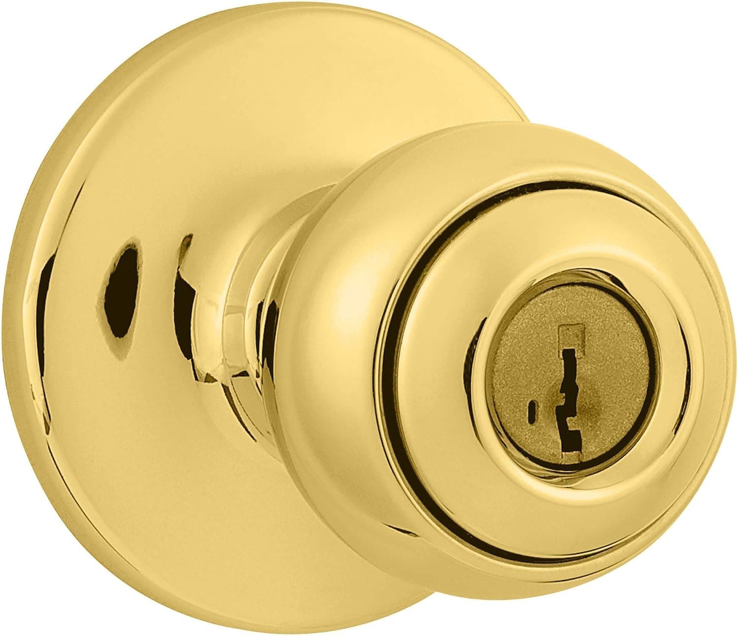 Kwikset 450P-3 Polo Keyed Knob Bright Brass Finish