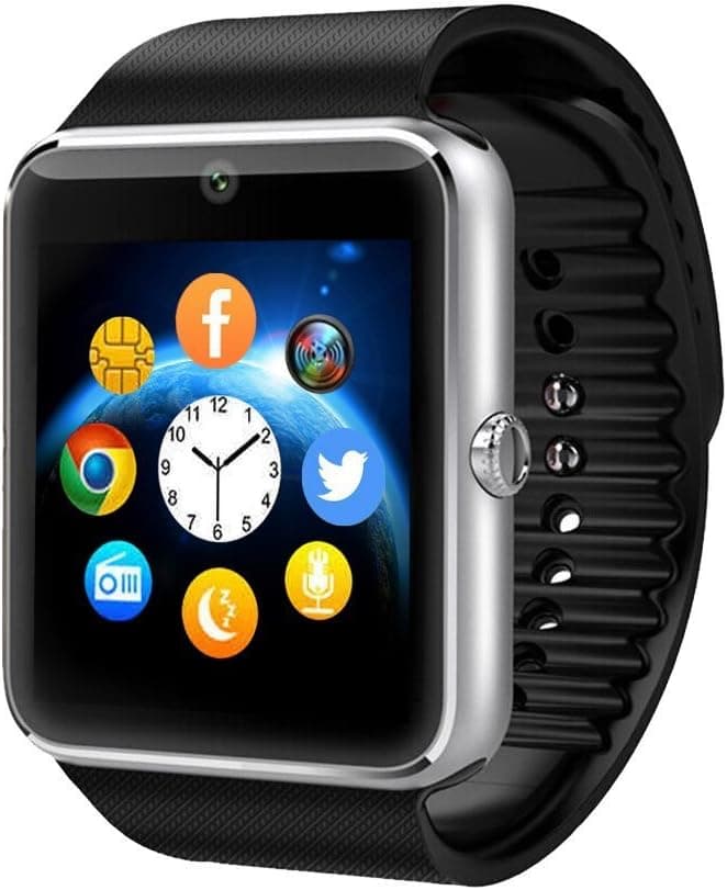 Bluetooth Smart Watch Touchscreen with Camera, EZone GT08 Unlocked Watch Cell Phone with Sim Card Slot, Smart Wrist Watch, Smartwatch for Android Samsung iOS iPhone Smartphones (Silver)