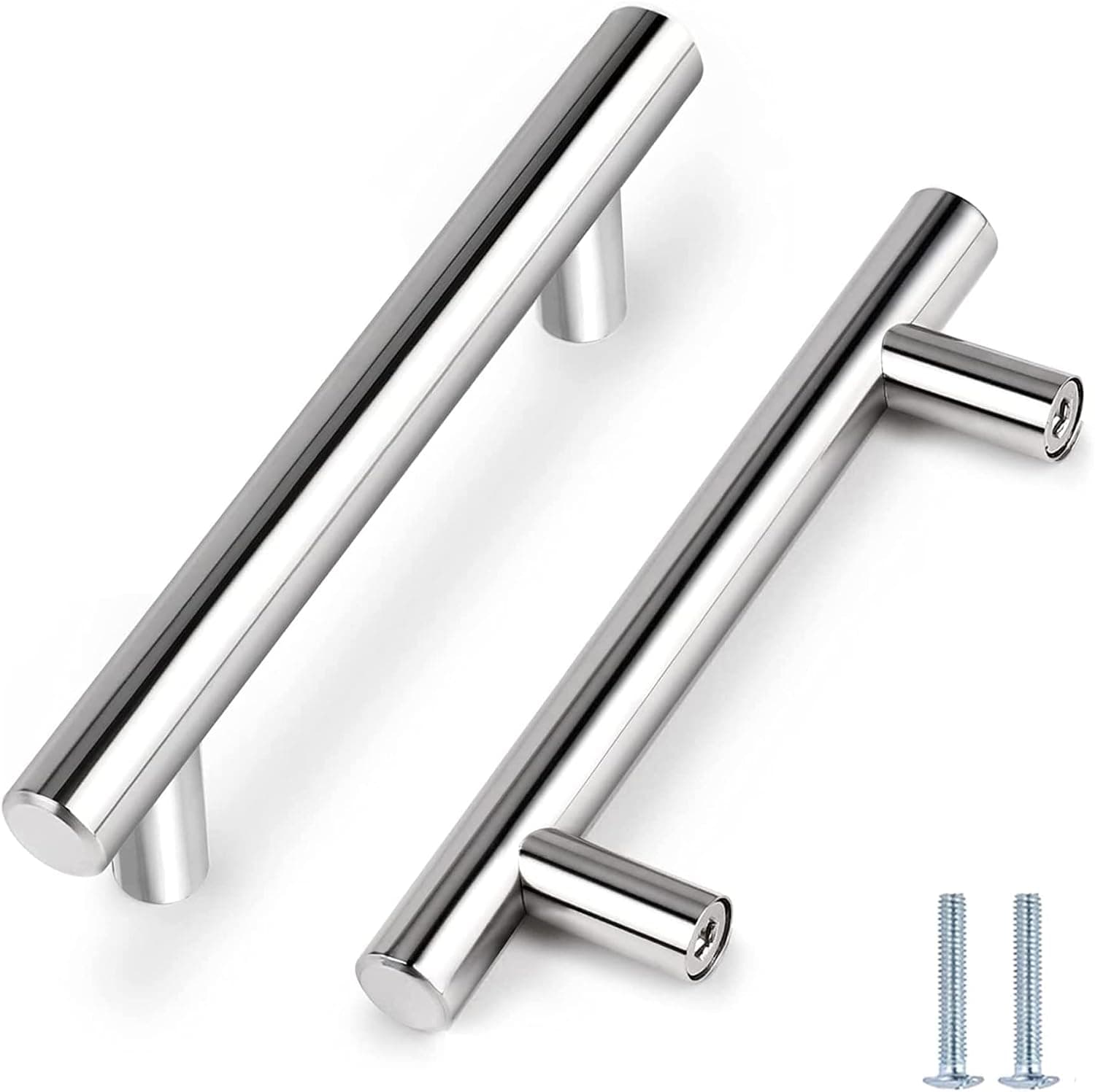 Ridgeyard Fashion Drawer Pulls Brushed 201 Stainless Steel Kitchen Cabinet Handles, 5 Inch Cabinet Pulls, 3 Inch Hole to Hole(30 Packs)