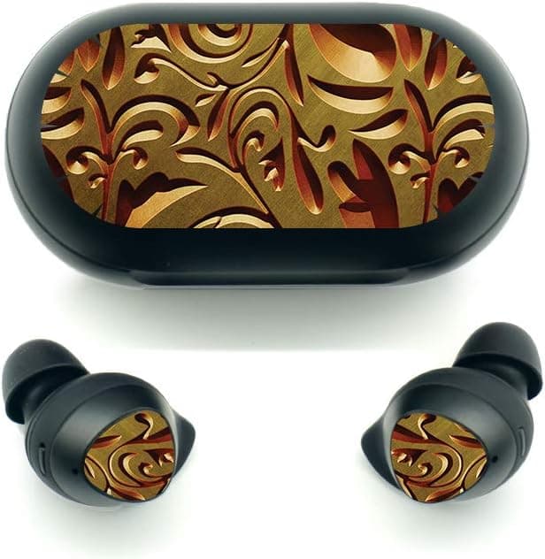 MightySkins Skin for Samsung Galaxy Buds - Mosaic Gold | Protective, Durable, and Unique Vinyl Decal wrap Cover | Easy to Apply, Remove, and Change Styles | Made in The USA