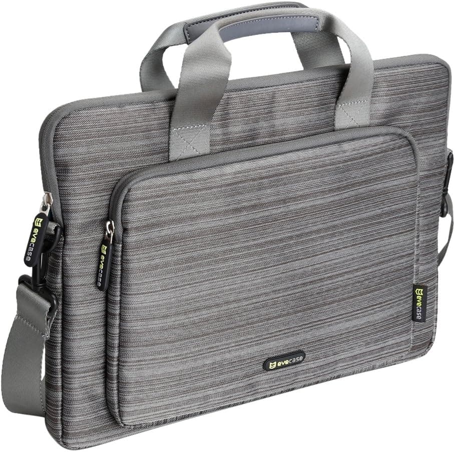 Evecase 15-15.4 Inch MacBook Pro/MacBook Pro with Retina Display Laptop Suit Fabric Multi-Functional Padded Briefcase Case Tote Bag with Shoulder Strap - Gray