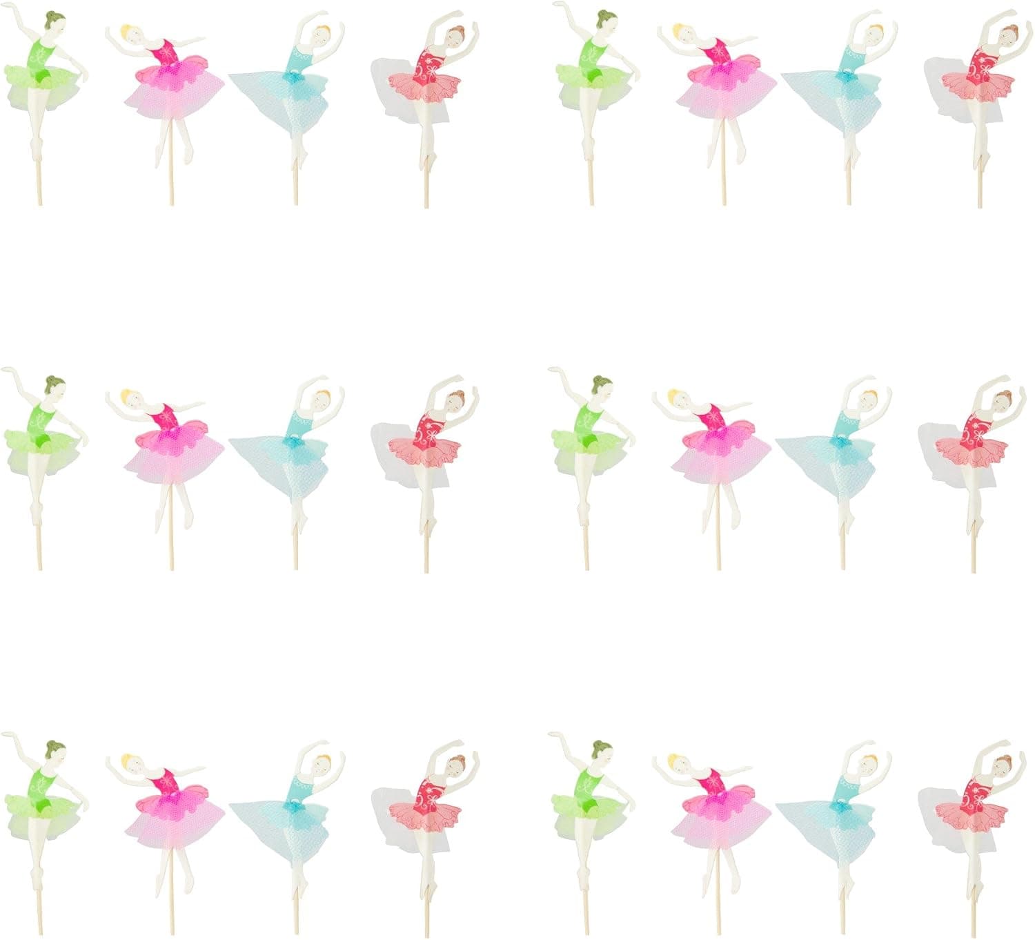 Ballerina Birthday Banner with 24 Cupcake Toppers to match the garland