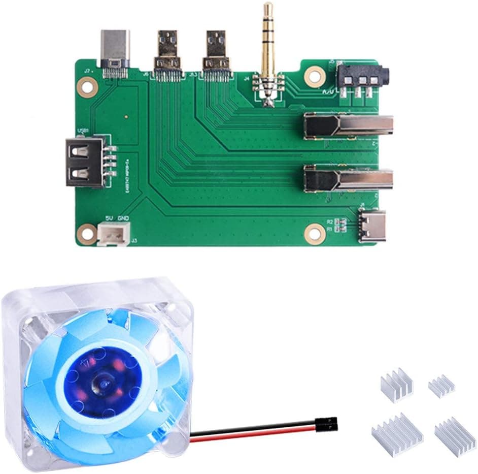 GeeekPi Raspberry Pi Set-top Box Kit,Raspberry Pi 4 Extension Board with 4010 Fan 5V (Blue LED Light) + Raspberry Pi 4 Heatsinks for Raspberry Pi 4 Model B