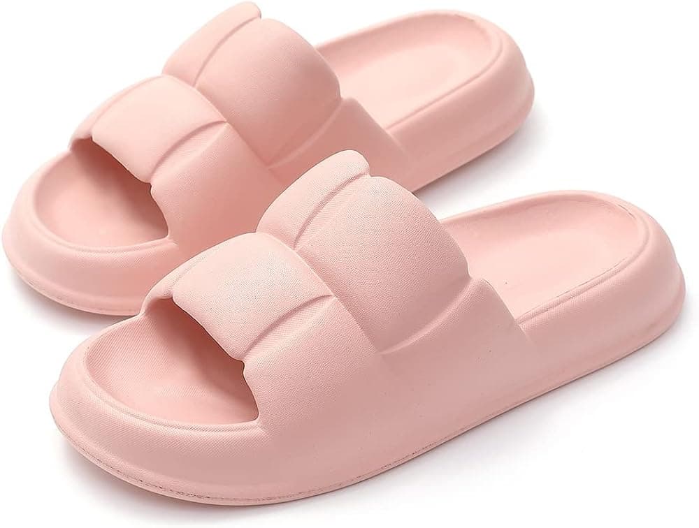 PAROTI Pillow Slippers Cloud Slides for Women Men,Non-Slip Open Toe Quick Drying Bathroom Shower Slippers Soft Cozy House Slippers for Indoor Outdoor