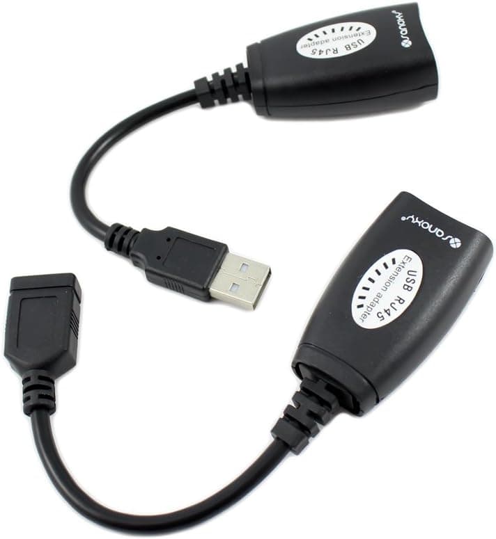 SANOXY® USB 2.0 Over RJ45 Cat5 5e Cat6 Extension Cable Adapter Kit UP to 150FT