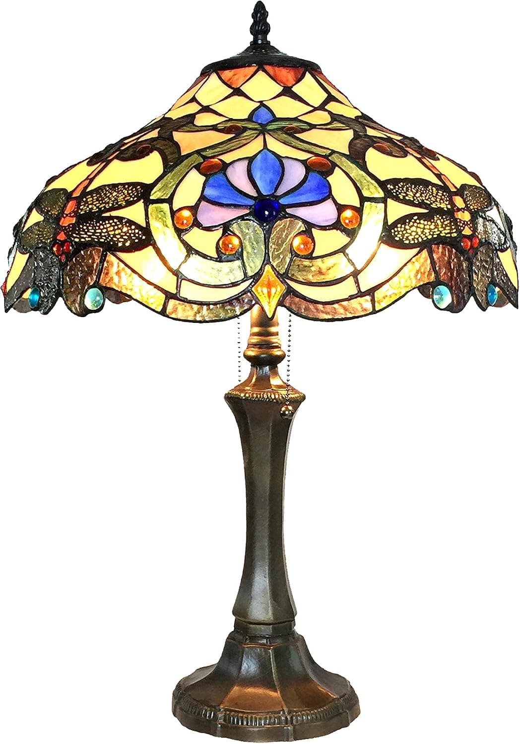 Chloe CH15715AV17-TL2 Amberwing Table Lamp, One Size, Multicolor