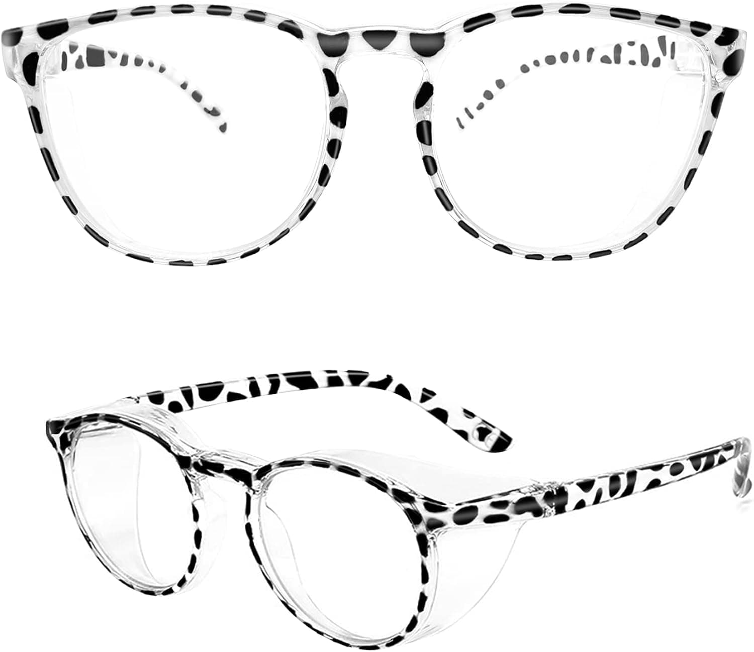 PXVDYQ Safety Glasses Anti Fog Round Clear Safety Goggles Scratch Resistant with Blue Light Blocking Glasses for Women Men