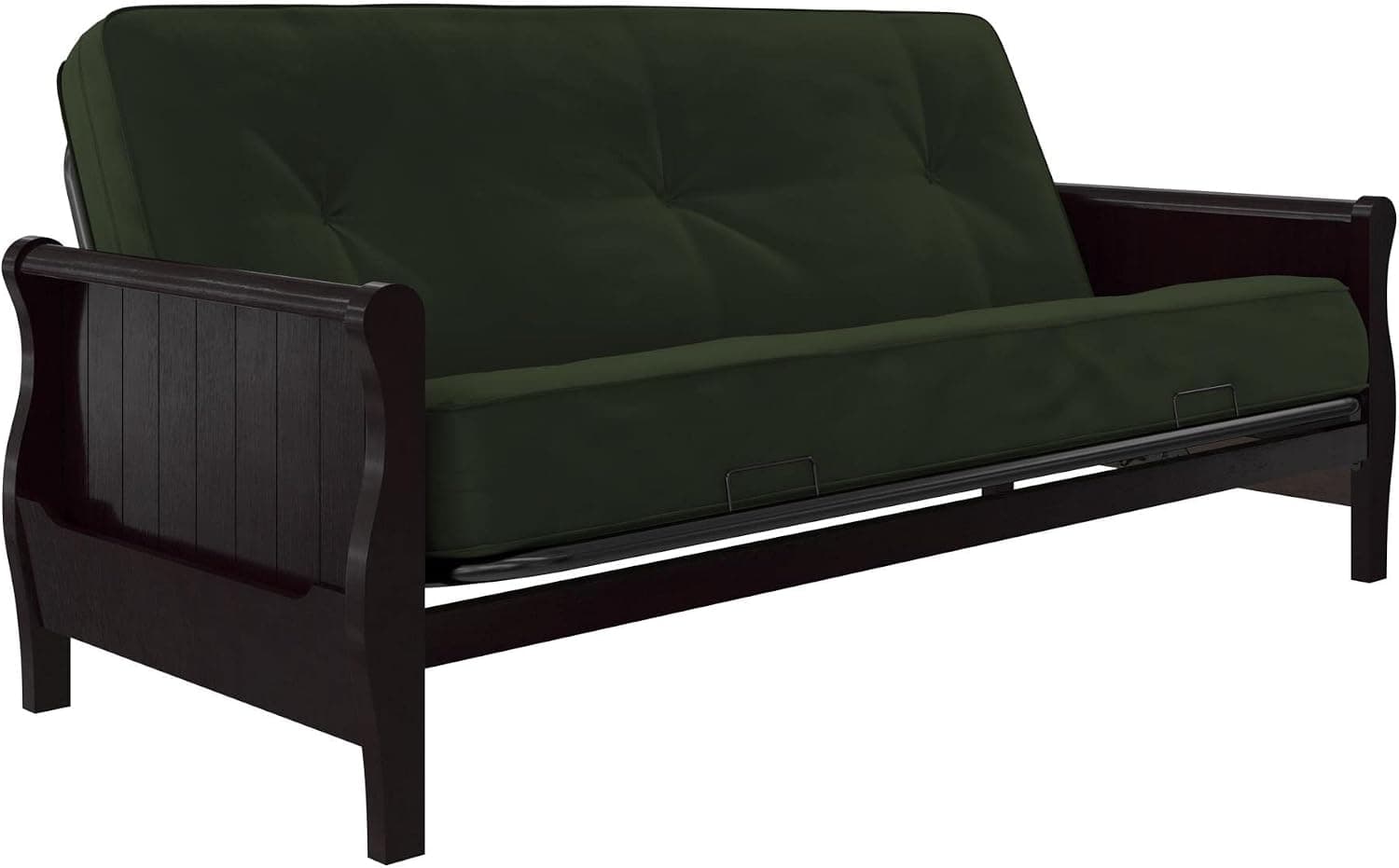 BYELER 6 Inch Thermobonded High Density Polyester Fill Futon Mattress, Full, Black (Color : Green)