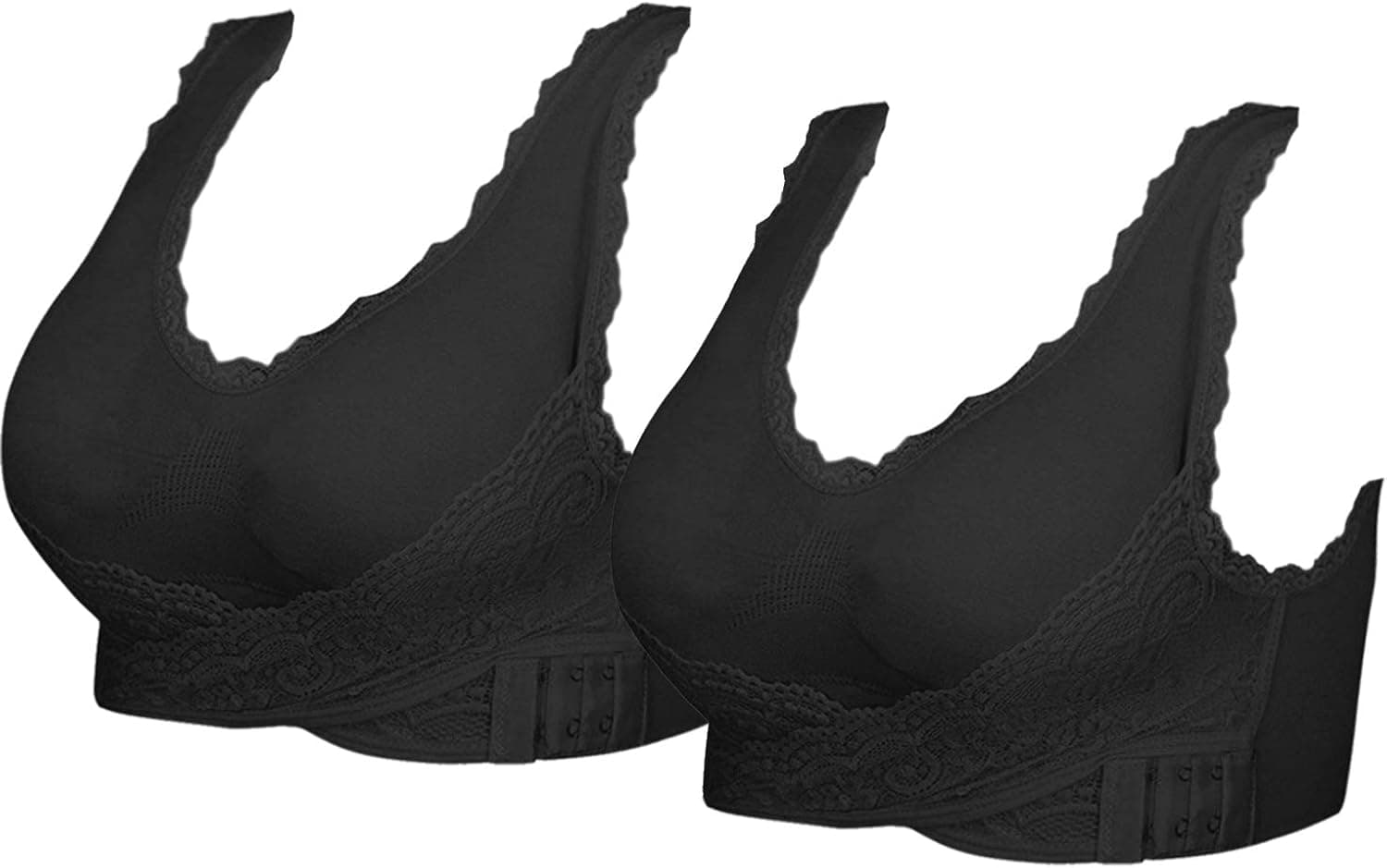YEYELE Sports Bras for Women 1 or 3 Pack Lace Front Cross Side Buckle and Removable Pad Tank Top Yoga Sports Bra