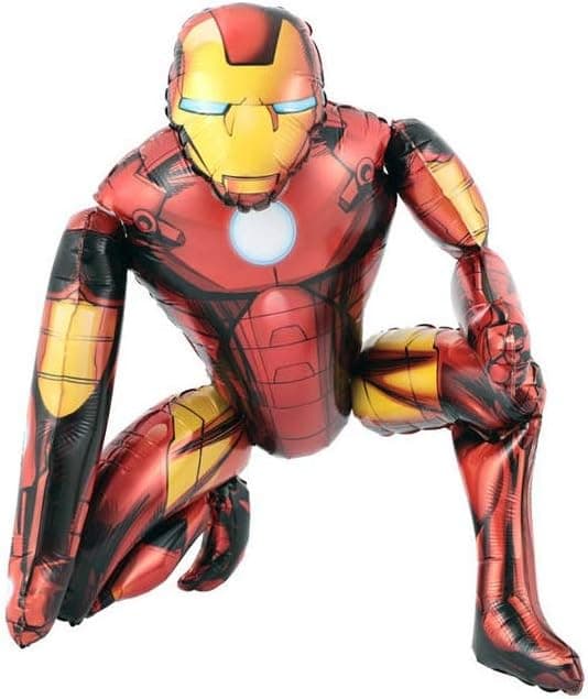BCD-PRO Superhero Iron Man 3D Stand Airwalker Balloons Medium Size for Kid Toddler Birthday Decorations