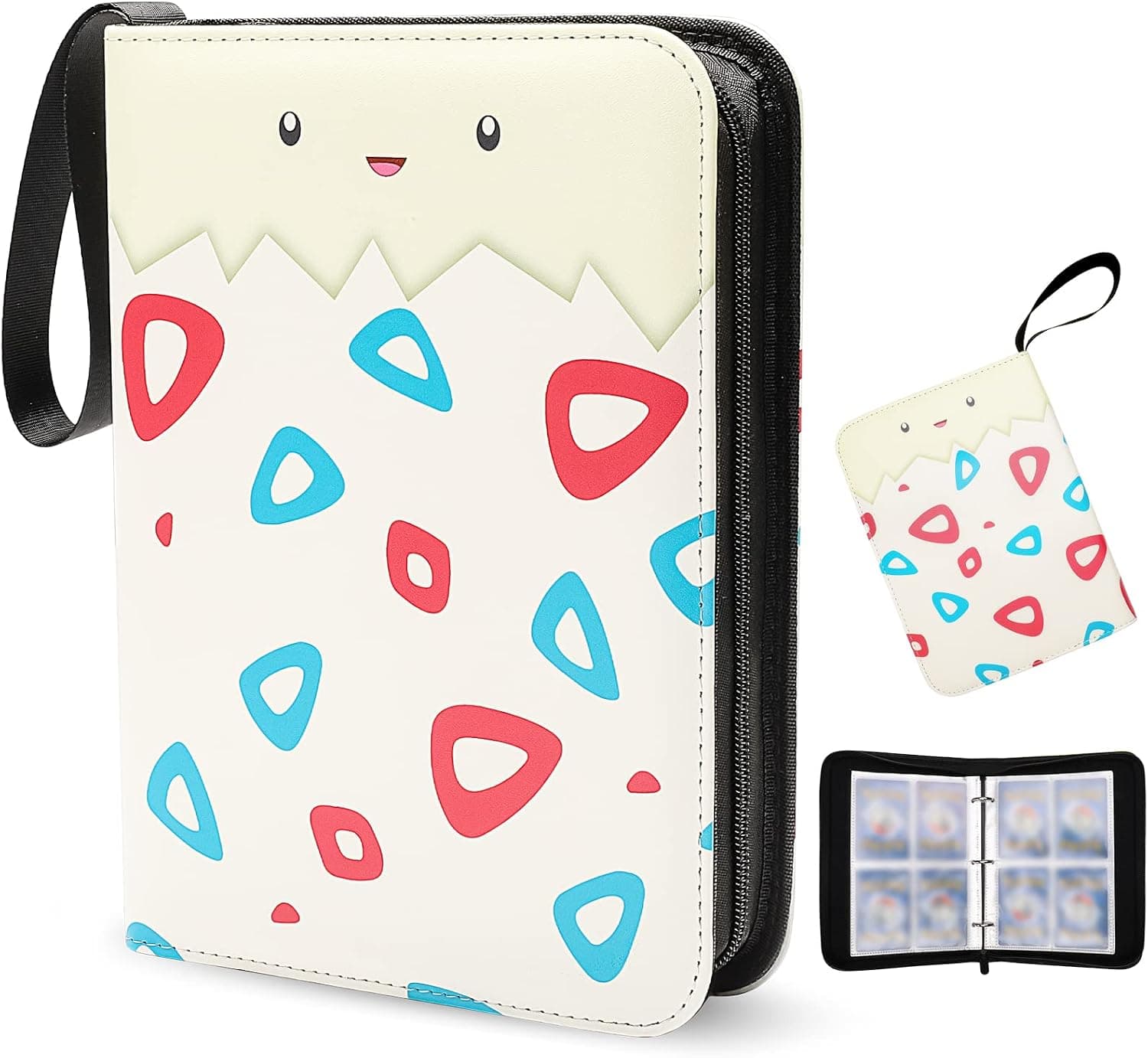 Trading Card Binder with Sleeves, Carrying Card Holder, Card Collector Album Fits 400 Cards with 50 Removable Sheets, 4-Pocket Card Binder Book Folder Organizer for Boys and Girls