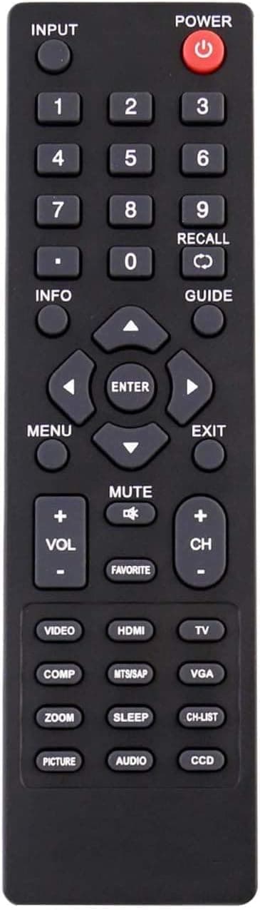 Universal for All Dynex TV Remote, Compatible with Dynex DX-RC02A-12 DX-RC01A-12 DX-RC01A-13 DX-RC03A-13 RC-201-0B RC-701-0A RC-801-0A ZRC400 - No Setup Required