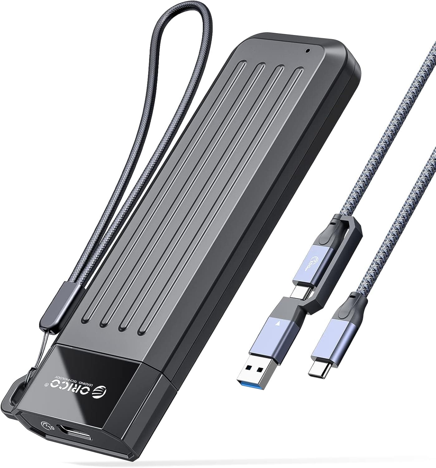 ORICO M.2 SSD NVMe Enclosure USB-C Adapter 10Gbps USB3.2 Gen2 for PCIe NVMe M-Key/M+B Key SSD (2230/2242/2260/2280), Tool-Free M2 External Case Reader with UASP,Trim, SSD Max 4TB- MM2G2-Gray