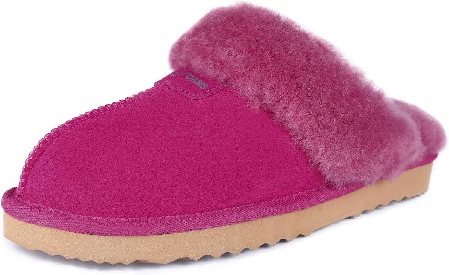 FUZZYFOAMS Genuine Australian Sheepskin Women Slippers Memory Foam Shearling Slipper Water Resistant Warm and Fluffy Indoor Outdoor House Shoes