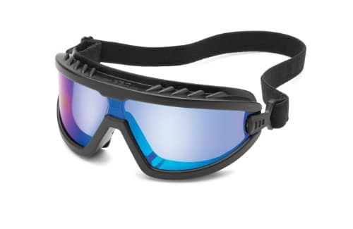 Gateway Safety 4589M Wheelz Stylish and Comfortable Safety Goggle, Blue Mirror Lens, Black Frame