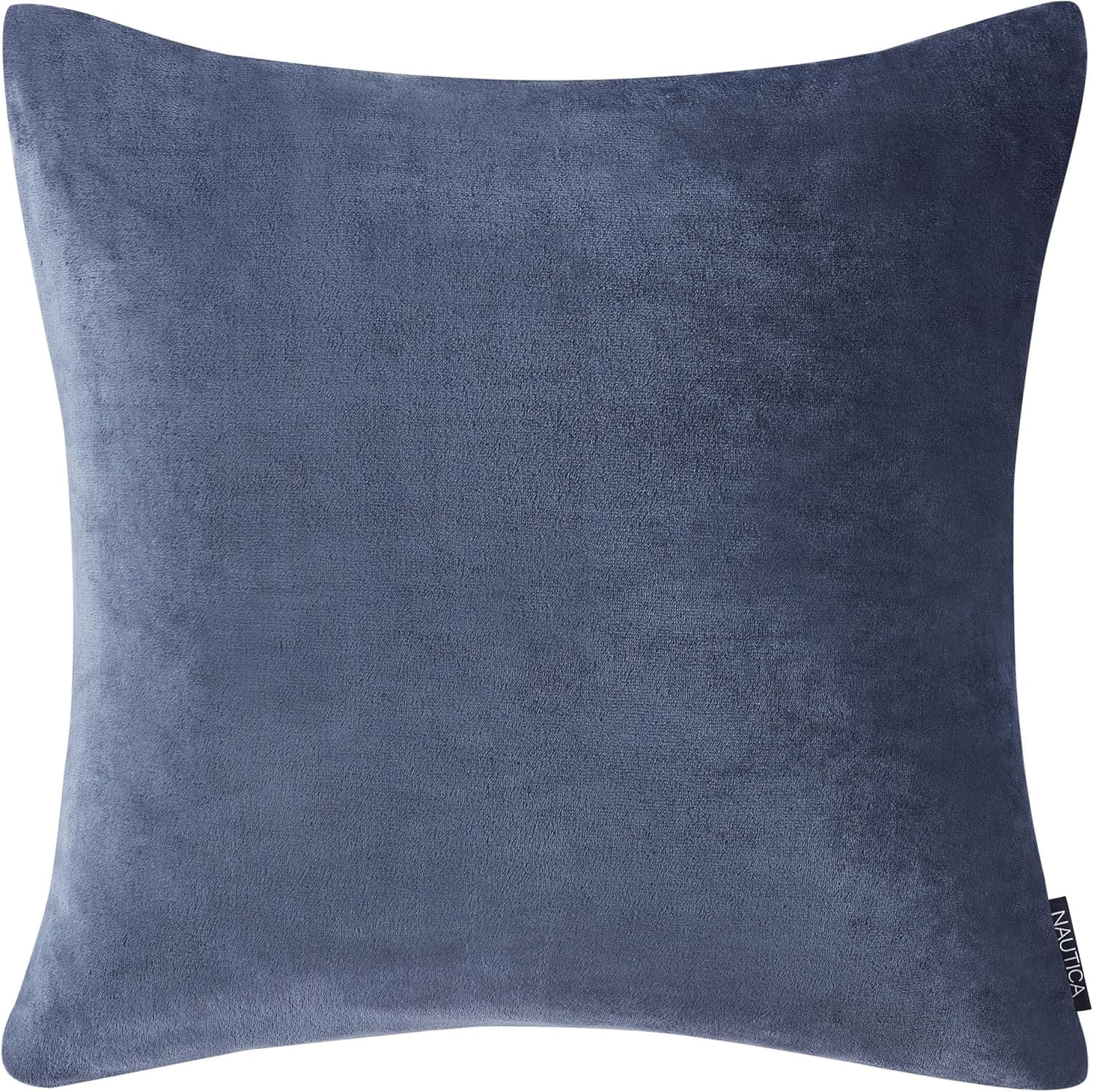 Nautica Home Euro Sham Soft Fleece Bedding with Zipper Closure, Stylish Home Decor & Dorm Room Essentials, 26" x 26", Navy