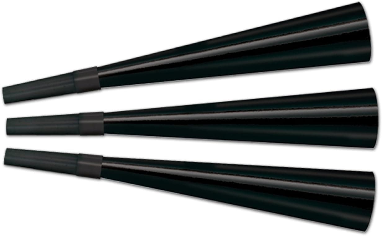 Beistle Pkgd Foil Horns (Black) (15/Pkg)