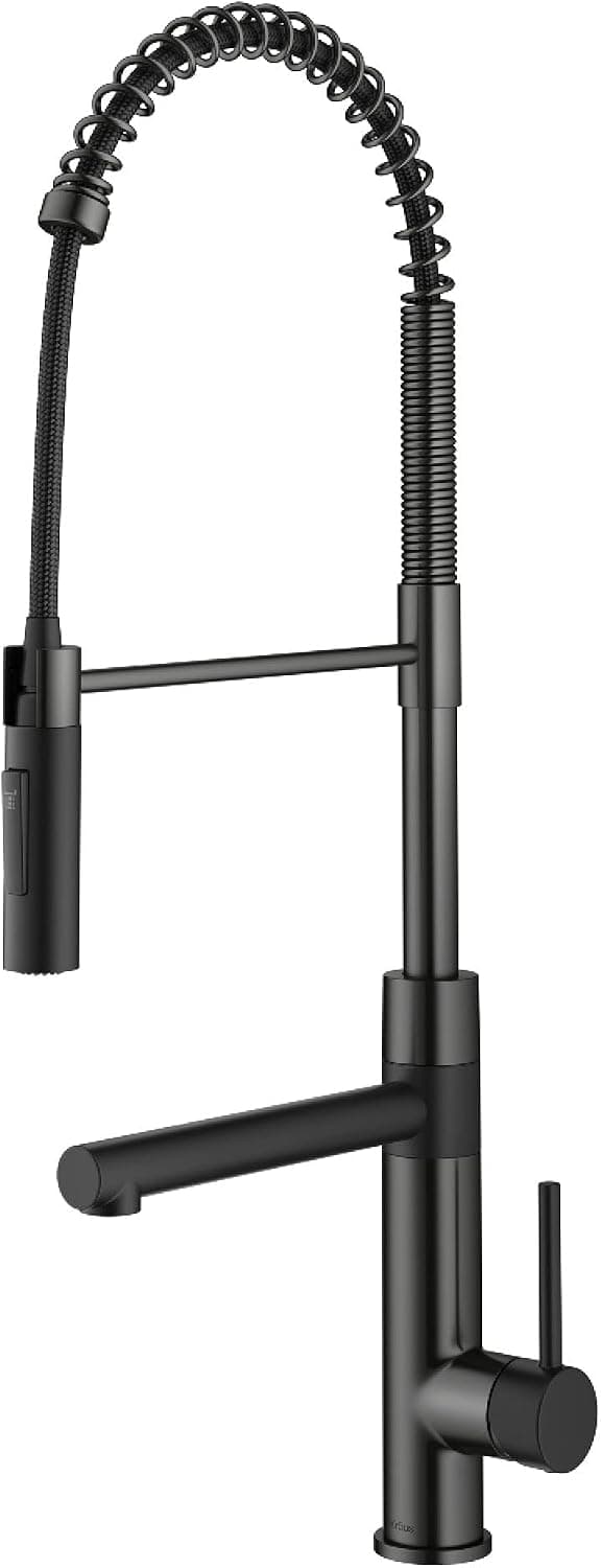 KRAUS Artec Pro (2nd Gen) Commercial Style Pull-Down Single Handle Kitchen Faucet with Pot Filler in Matte Black/Spot Free Black Stainless Steel, KPF-1604MBSFSB