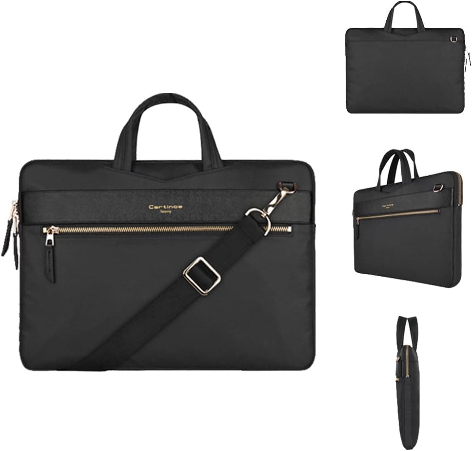 STONG Shoulder Bag for 13.3 Inch MacBook Air / MacBook Pro 12.9 Inch iPad Pro / Ultrabook With Shoulder Strap and 13.3 Inch Versatile Carrying Laptop Sleeve Case Black