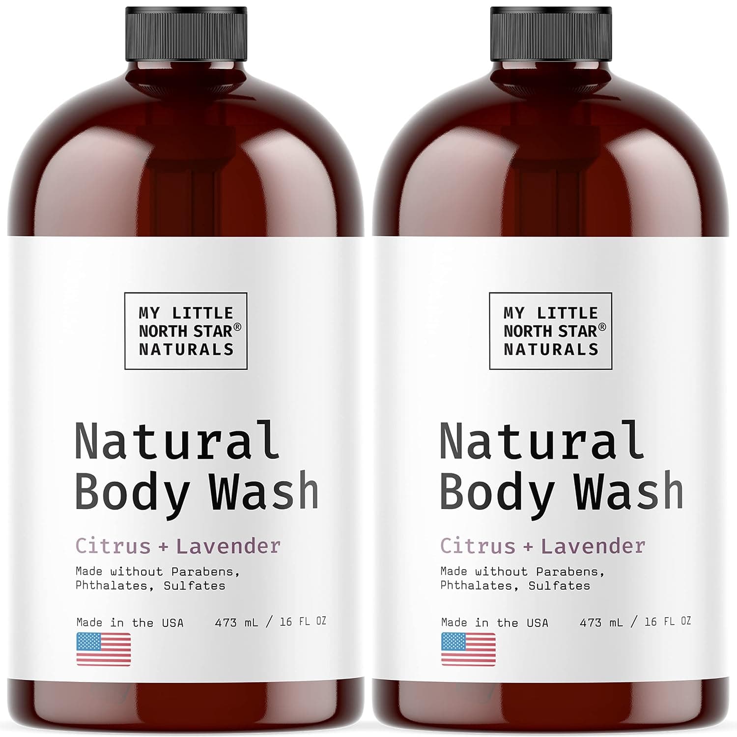 Natural Body Wash - Citrus & Lavender Body Wash & Shower Gel - Naturally Derived Ingredients, Made in USA - Calms & Comforts Skin - Body Wash Women - Men Body Wash - Paraben-Sulfate-free