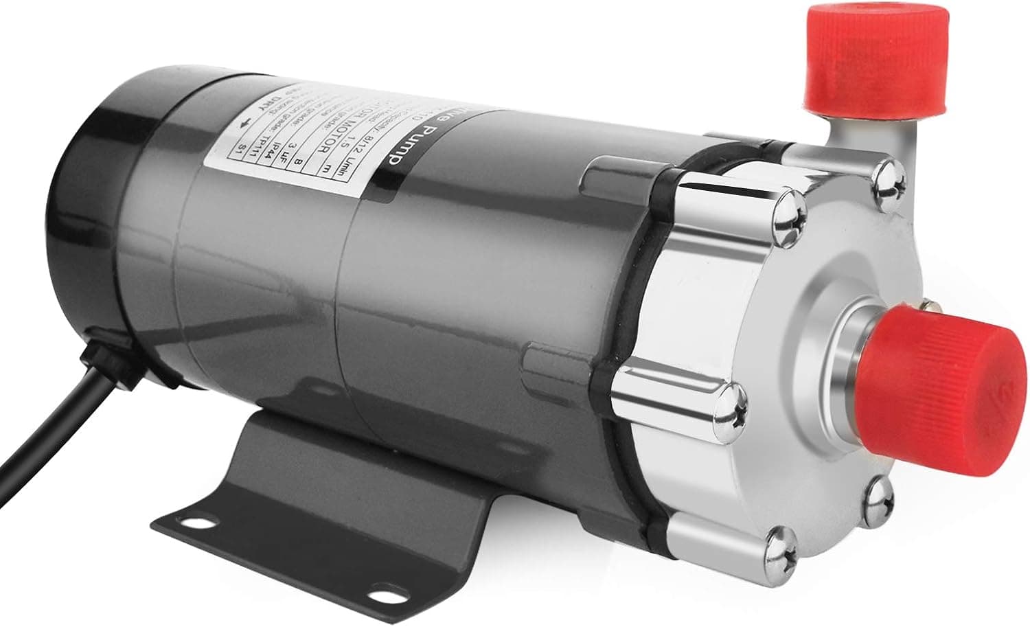 NestEcho Wort Pump Magnetic Drive Pump Home Brewing Beer Wort Pump Water Circulation Pump 110V US Plug Magnetic Pump 15R Stainless Head 1/2”NPT Thread with Stainless Steel Head(MUST not run pump dry)