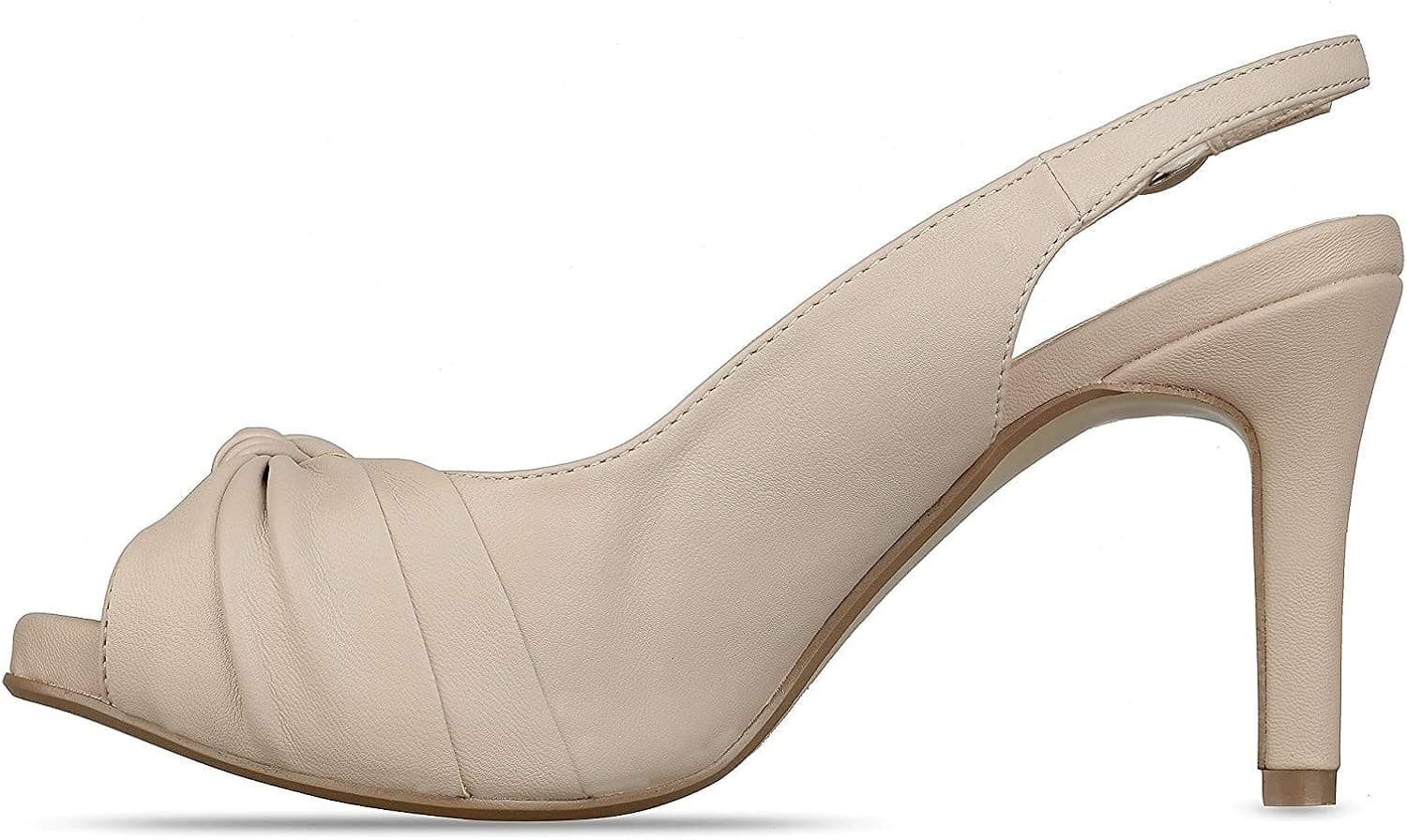 MaxMuxun Womens Mid Kitten Heels Slingback Fashion Stilettos Peep Toe Dress Pumps Shoes