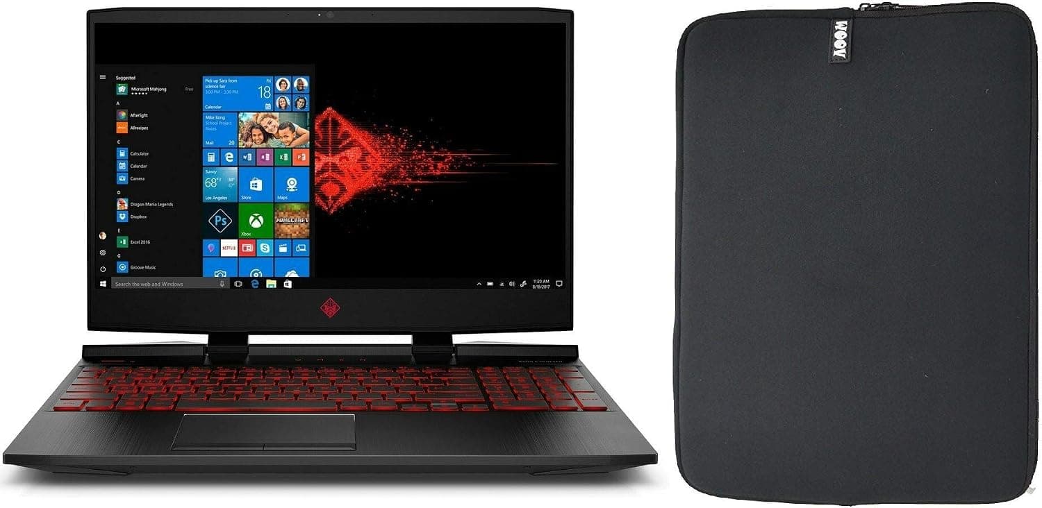 Newest HP OMEN 15.6" FHD IPS Premium Gaming Laptop, Intel Quad-Core i5-9300H, 12GB RAM, 1152 GB Hybrid Drive, NVIDIA GeForce GTX 1650 4GB, Backlit Keyboard, Windows 10 + Woov Laptop Sleeve Bundle
