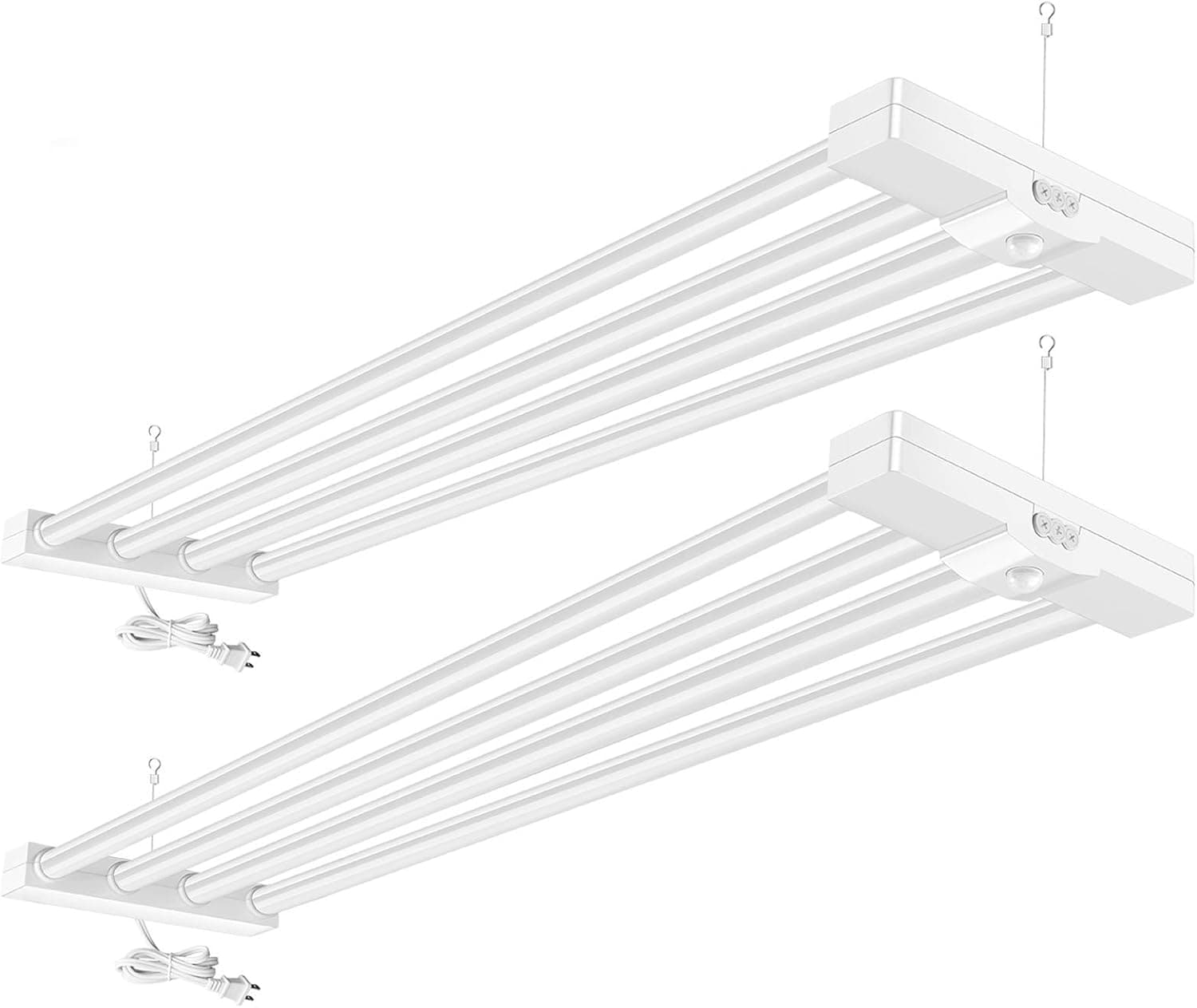 Motion Sensor LED Shop Light, 4FT Utility Light, 7000LM 700W Equivalent LED Ceiling Light, 5000K Daylight White 70W LED Lights for Garage Workshop Basement with Plug, Hanging or Surface Mount -2 Pack