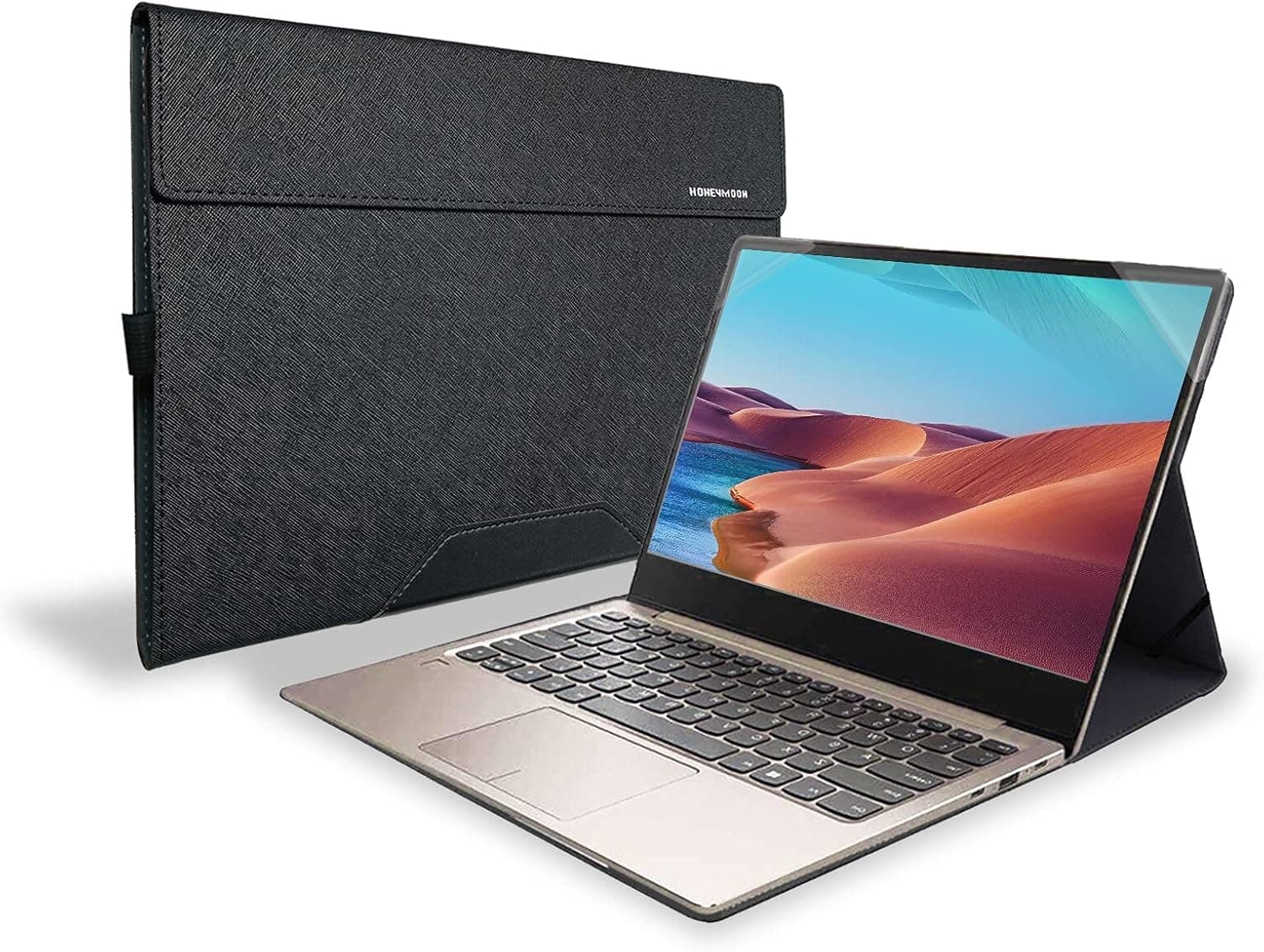 Honeymoon Case Cover for HP EliteBook 830 G7 / 835 G7 13.3 Inch,PU Leather Folio Case Compatible with HP EliteBook x360 830 G7 13.3" / HP EliteBook x360 1040 G7 14",S005-Black