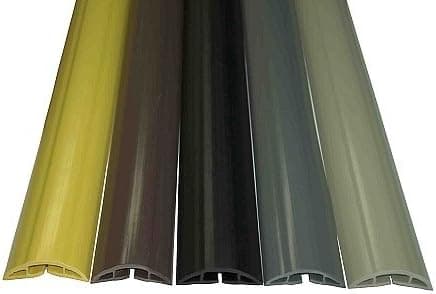 Electriduct Small Plastic Flexible Floor Cord Cover Cable Protector and Wire Concealer - Includes Double Sided Tape - 15 Feet - Safety Yellow