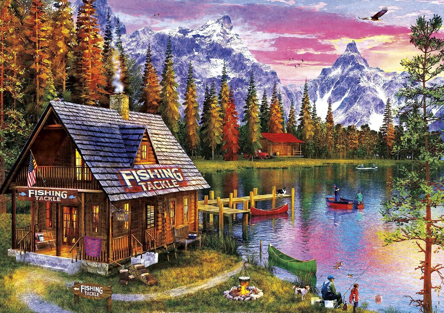 Buffalo Games - The Fishing Hut - 300 Large Piece Jigsaw Puzzle