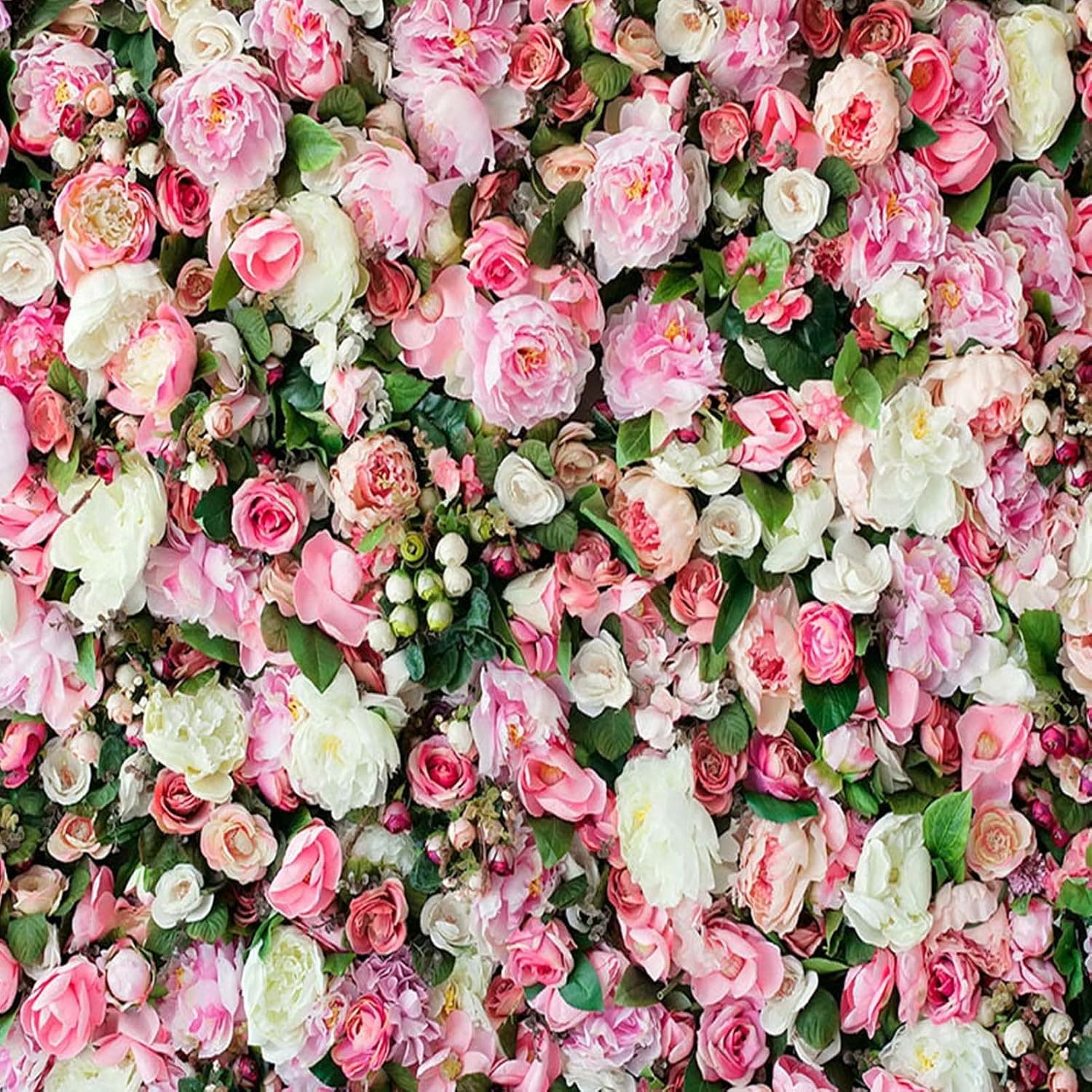 8x8ft Pink Rose Flower Theme Photography Backdrops 3D Pink Floral Newborn Kids Wedding Bridal Shower Photo Background Mother's Day Anniversary Ceremony Couple Photo Props Cake Table Banner