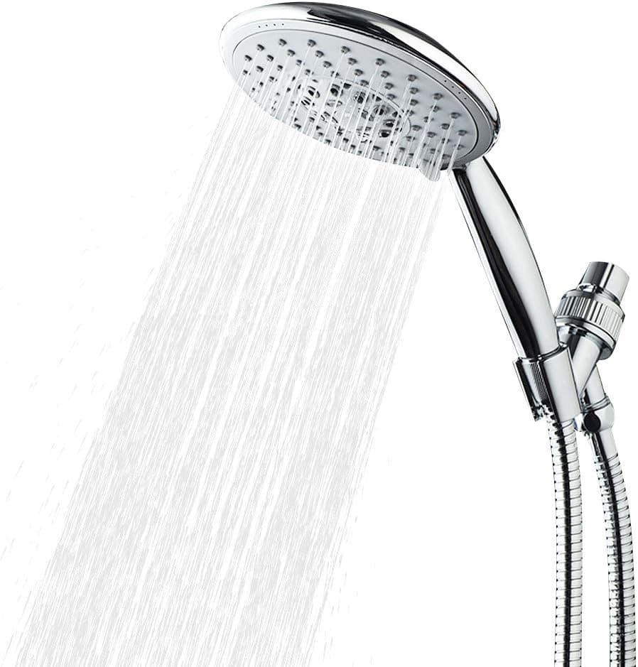 KAIREY Handheld Shower Head High Pressure 6-inch Face Hand Showerhead Polished Chrome with Hose
