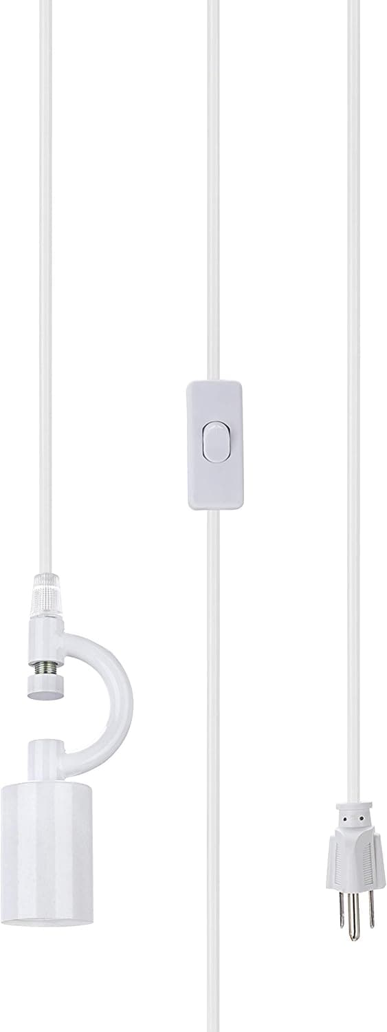 Aspen Creative 21043-2, One Plug Pendant Conversion Glossy White Swag Light KIT, 1