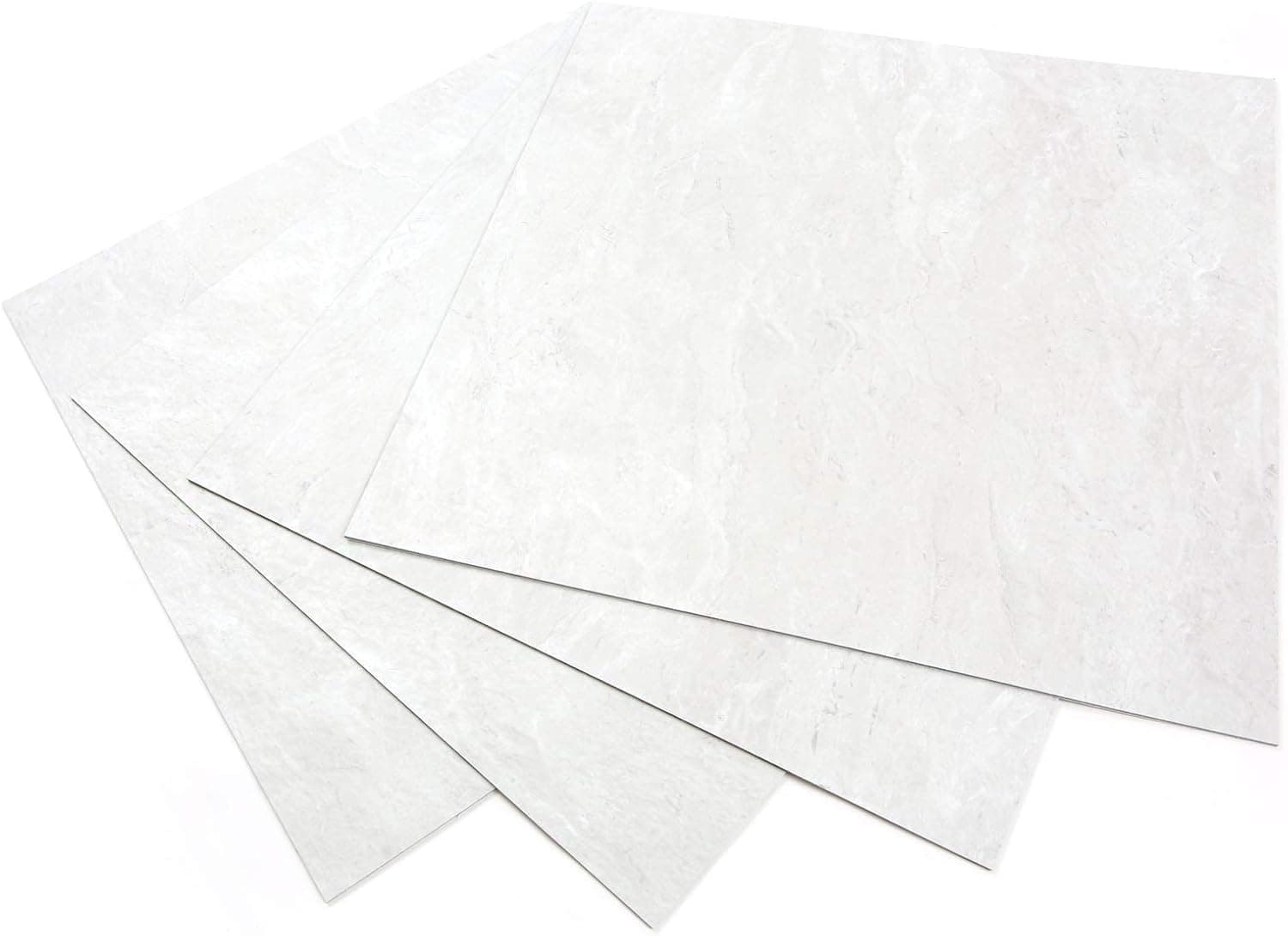 ROSEROSA Peel and Stick Engineered PVC Tiles Stone Concrete Pattern Self Adhesive Durable Vinyl Flooring (ECK-201 : Square 4 Tiles)