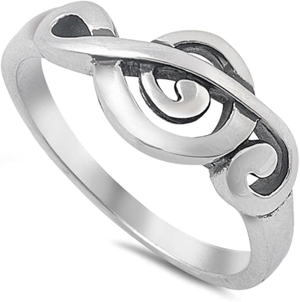 CHOOSE YOUR COLOR Sterling Silver Music Note Ring