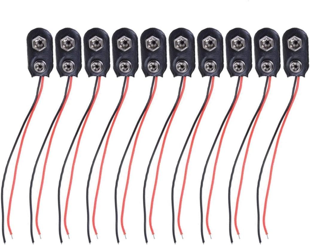 CompStudio 10Pcs/lot I Type 15cm Cable Connection 9 V Battery Clip Connector Buckle Battery Holder Clip