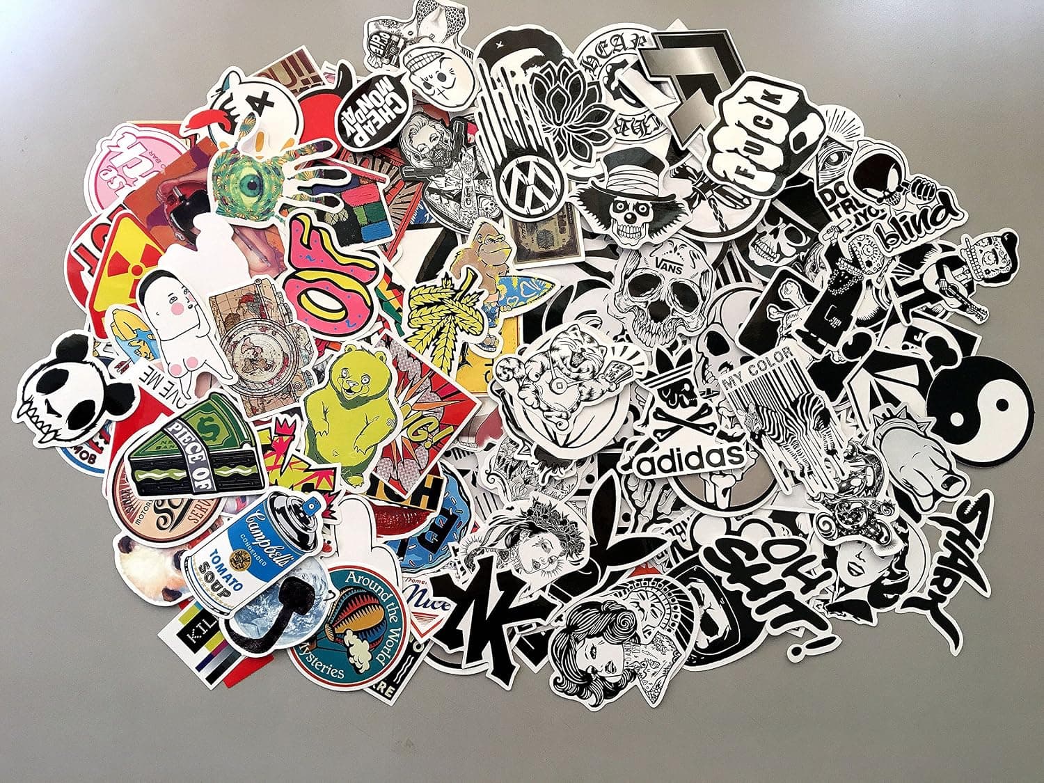 aimtech Fasion Cool 205pcs Mix Colors Stickers Set Skateboard Snowboard Vintage Vinyl Sticker Graffiti Laptop Luggage Car Bike Bicycle Guitar Travel Case Decals (AIMT1602)