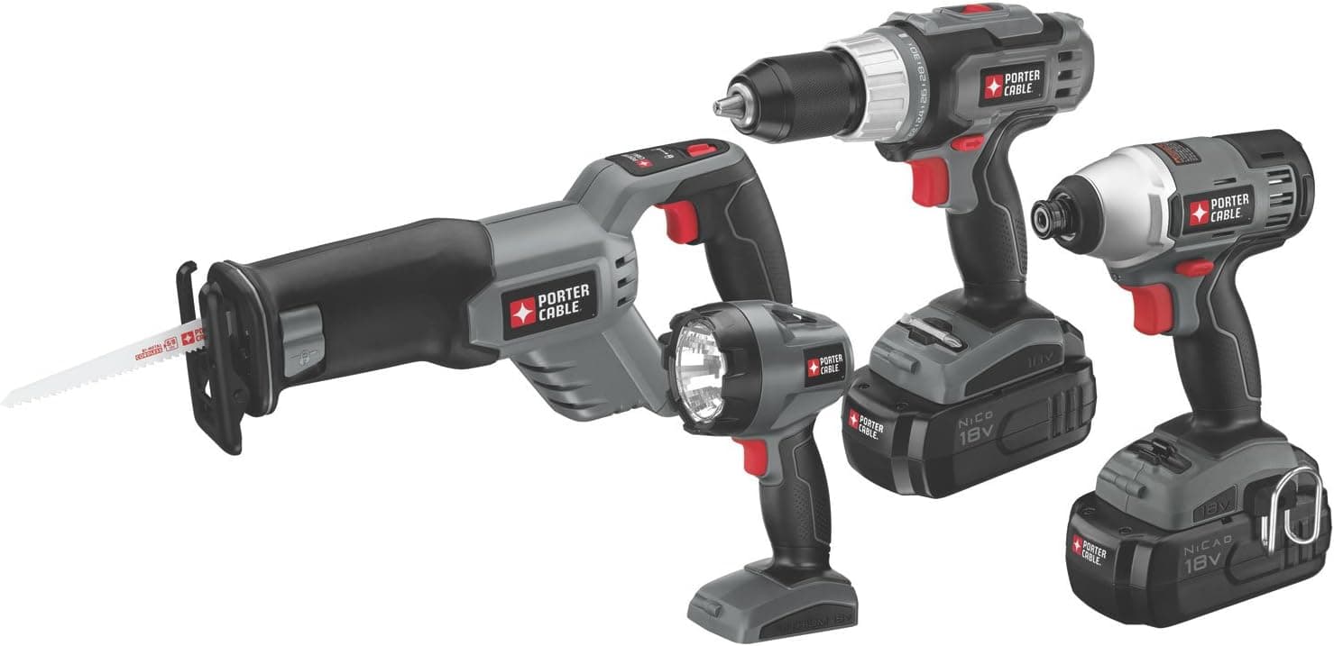 PORTER-CABLE PC418IDC-2 18-Volt NiCd 4-Tool Combo Kit