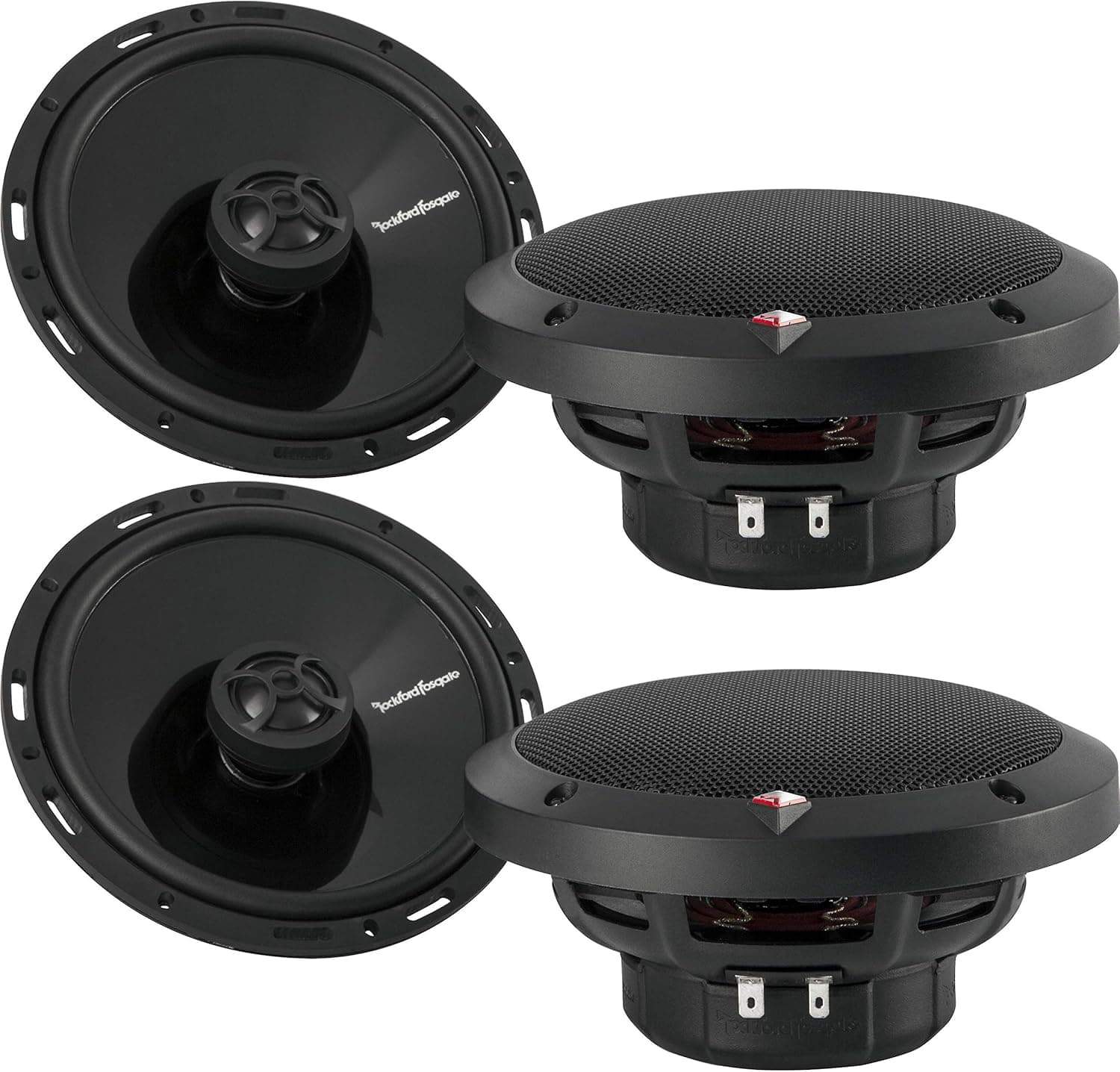 2 Pairs of Rockford Fosgate Punch P1650 220W Max (110W Rms) 6.5" 2-Way P1 Punch Series Coaxial Speakers W/Pei Dome Tweeter