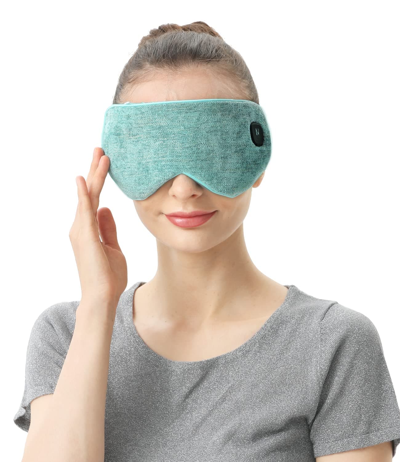 Aroma Season Cordless Heated Eye Mask, Washable & Portable Professional Electric Warm Eye Compress for Relief Dry Eyes, Stye, Blepharitis, Chalazion, Eye Fatigue or MGD (Green)