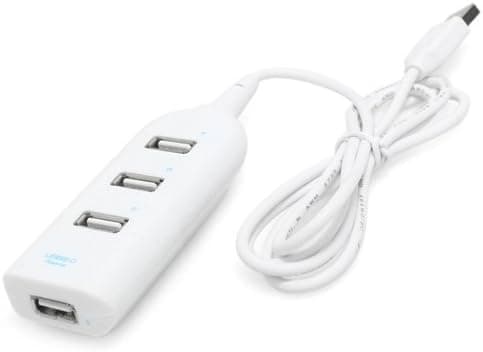 4 Port USB 2.0 Hub, Power Strip Style, White