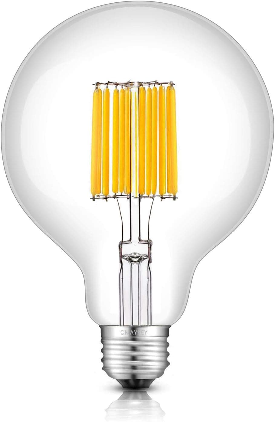 OMAYKEY LED Globe Bulb 12W (120W Equivalent) 3000K Soft White 1200LM, E26 Medium Base Vintage G30 / G95 Clear Glass Globe Edison Style LED Filament Light Bulbs, Non-dimmable