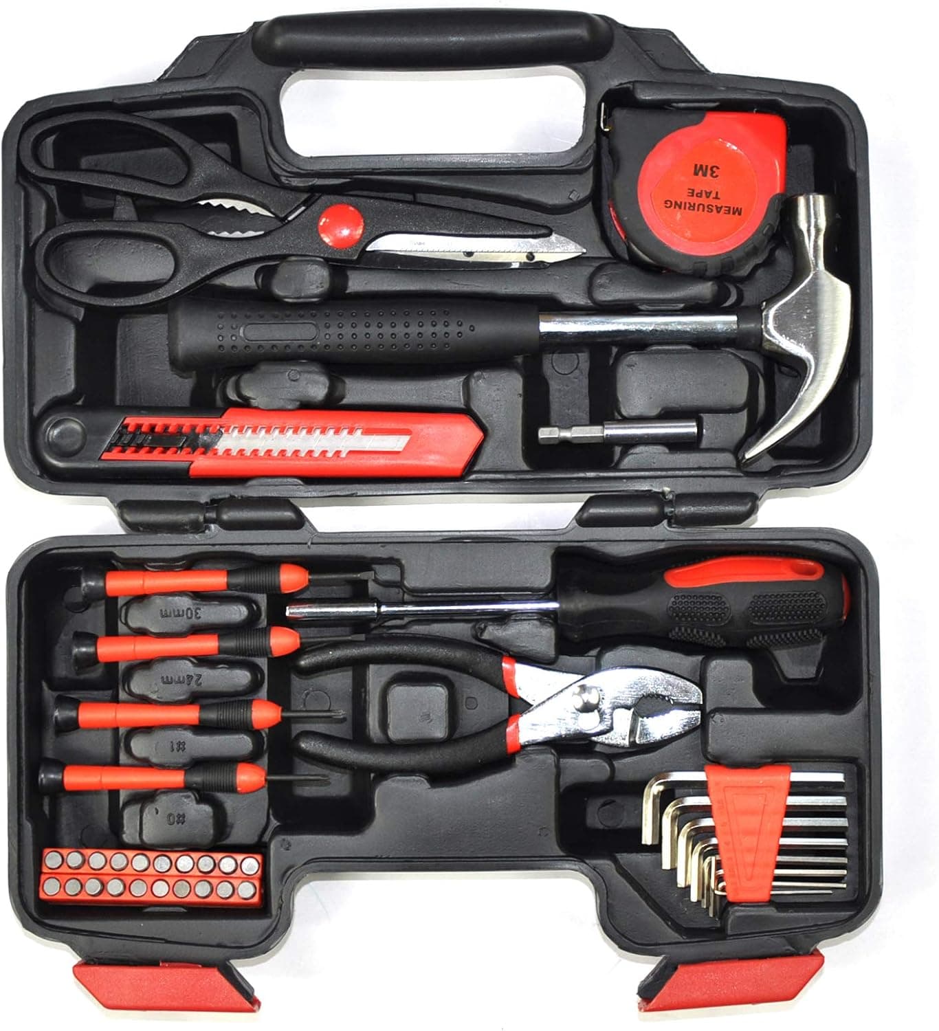 39 Piece home repair tools tool set Multi-Tool Kit general repair hand tool set with tool box storage case 80001M