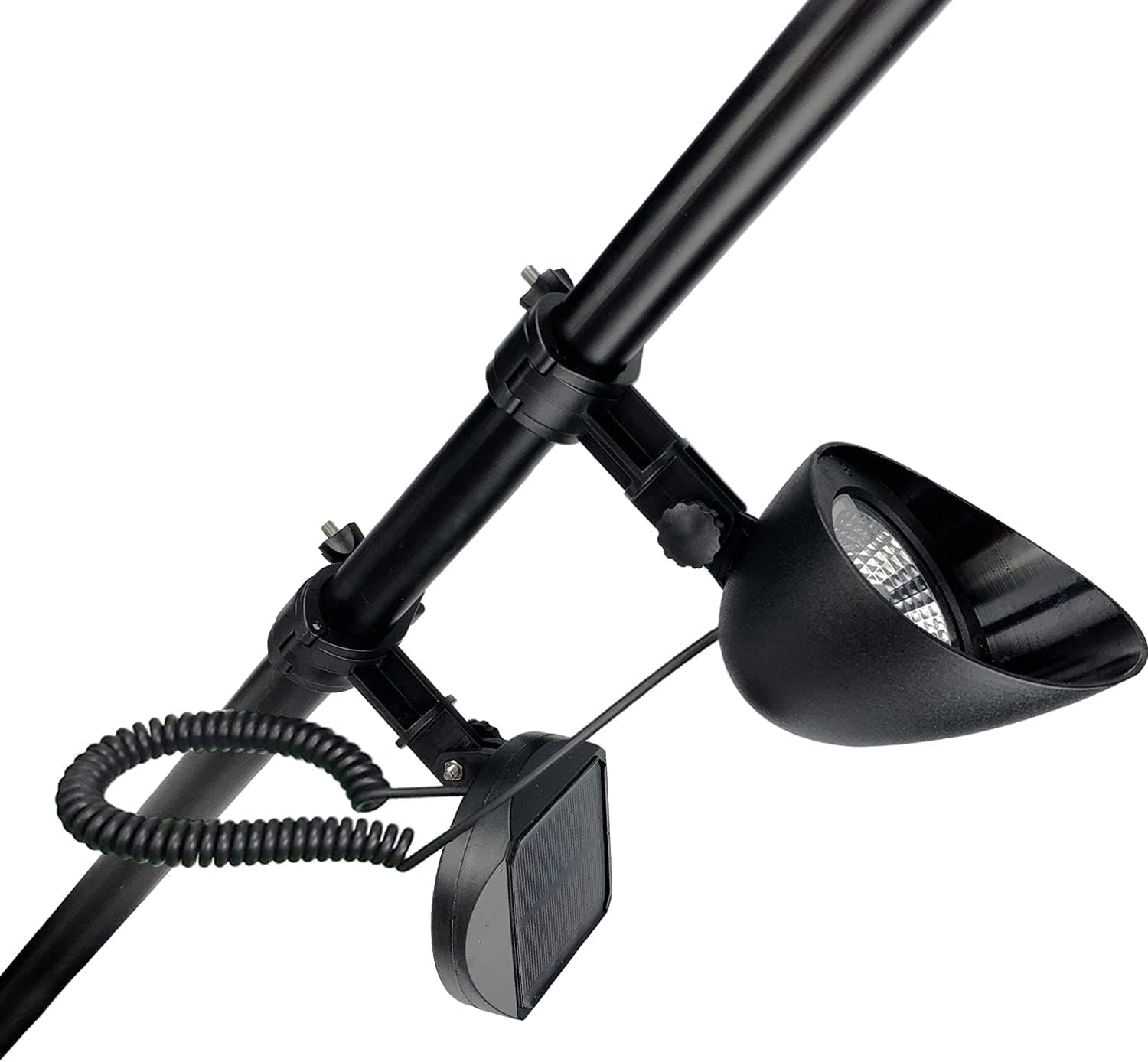 enrybia Solar Powered Flag Pole Light, Solar Flagpole Light,Micro Solar Light, Black,LED Mount flagpole No Wiring Illuminate 3 Brightly LEDs New(White Light)