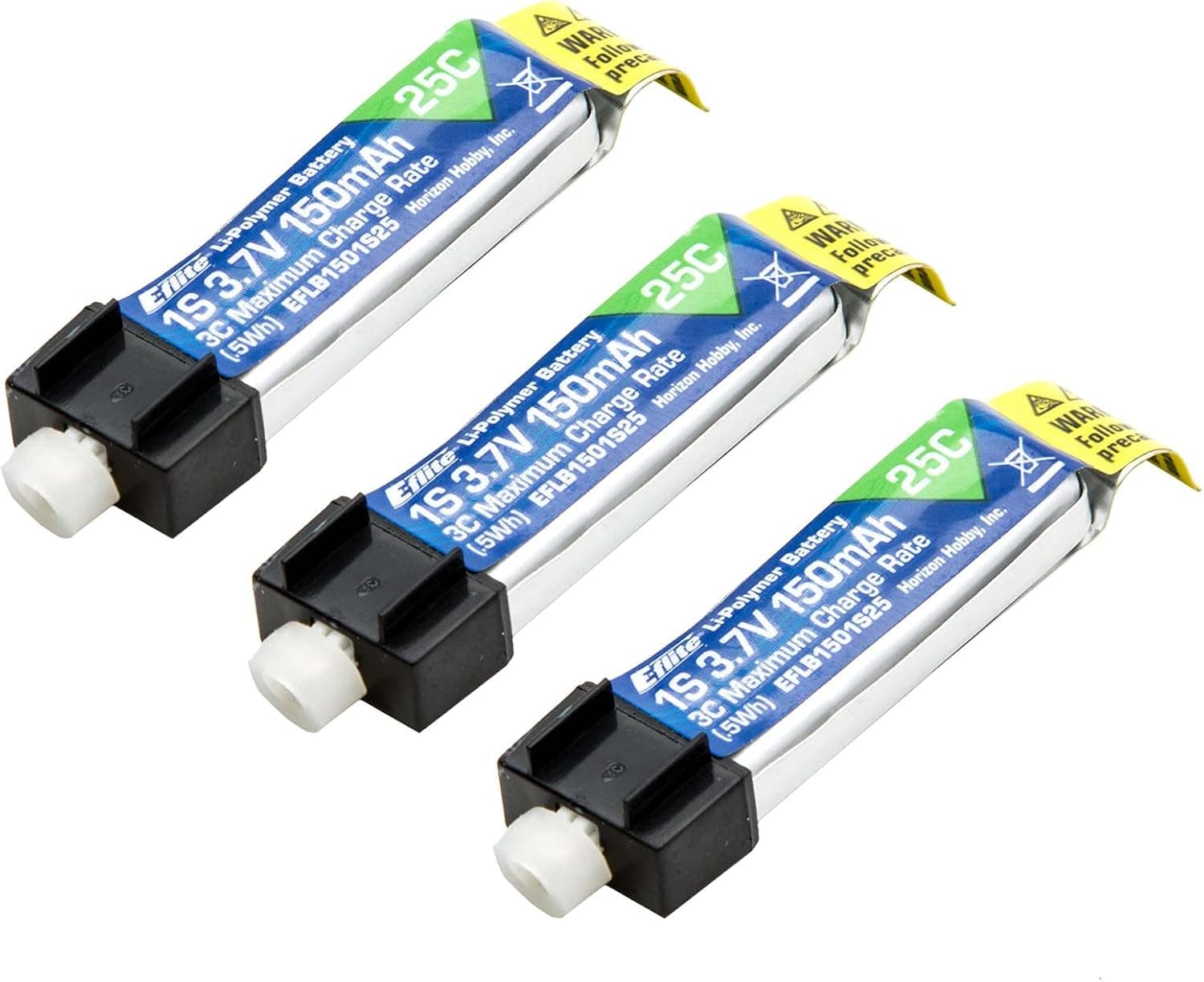 E-flite 150mAh 1S 3.7V 25C LiPo Battery PH 1.25 Ultra Micro x3 HHDEFLB1501S25 Airplane Batteries